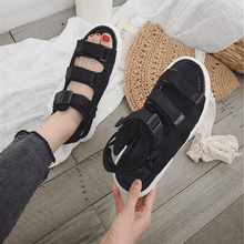 Load image into Gallery viewer, Women Leather Sandals Open Toe Flatform